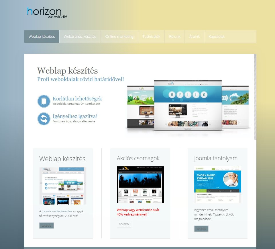 Horizon weblap készítés